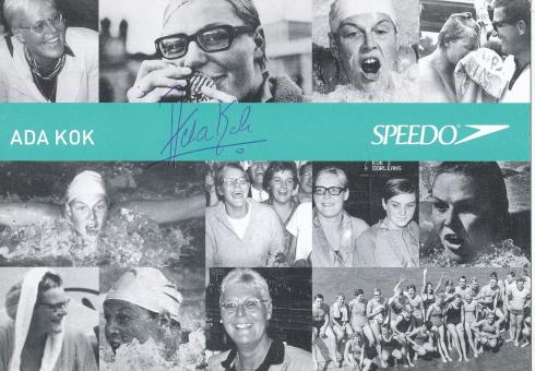 Ada Kok  Holland   Schwimmen  Autogrammkarte original signiert 