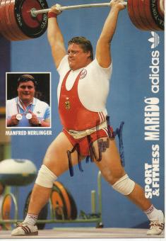 Manfred Nerlinger  Gewichtheben  Autogrammkarte  original signiert 