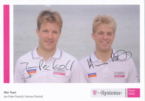 Jan Peter & Hannes Peckolt  Segeln  Autogrammkarte  original signiert 