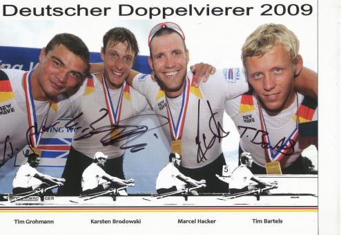 Männer Doppelvierer 2009  Rudern  Autogrammkarte  original signiert 