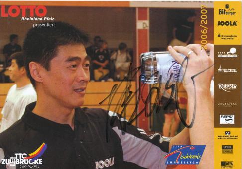 Chen Zhibin  TTC Zugbrücke  Tischtennis  Autogrammkarte  original signiert 