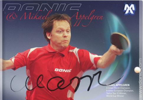 Mikael Appelgren   Schweden  Tischtennis  Autogrammkarte  original signiert 