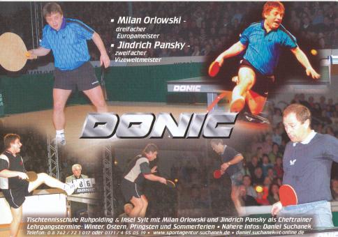 Milan Orlowski & Jindrich Pansky  Tischtennis  Autogrammkarte  original signiert 