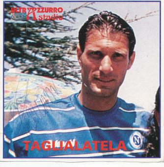 Giuseppe Tagliatela  SSC Neapel  Fußball Aufkleber original signiert 
