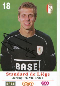 Jeremy De Vriendt  Standard Lüttich Fußball Autogrammkarte  original signiert 