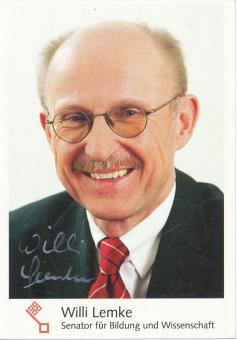 Willi Lemke  Politik  Autogrammkarte original signiert 
