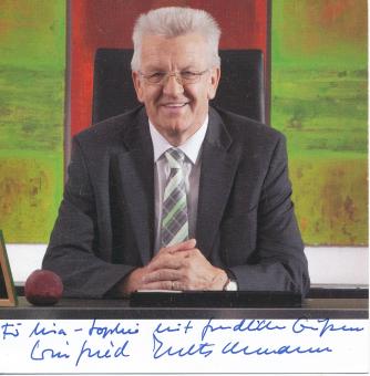 Winfried Kretschmann  Die Grünen  Politik  Autogrammkarte original signiert 