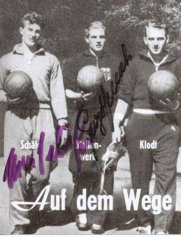 Hans Schäfer & Georg Stollenwerk † 2014  DFB  Nationalteam Fußball Autogramm Foto original signiert 