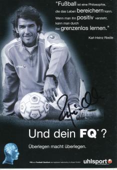Karl Heinz Riedle  Uhlsport  Fußball Autogrammkarte original signiert 