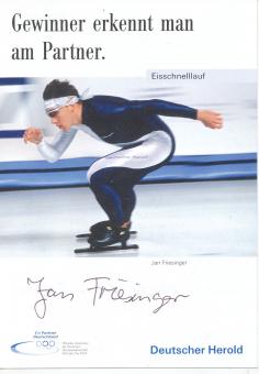 Jan Friesinger  Eisschnellauf Autogrammkarte original signiert 