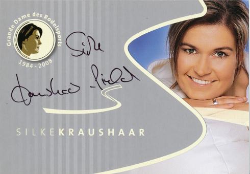 Silke Kraushaar  Rodeln  Autogrammkarte original signiert 