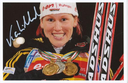 Kati Wilhelm  Biathlon  Autogramm Foto original signiert 