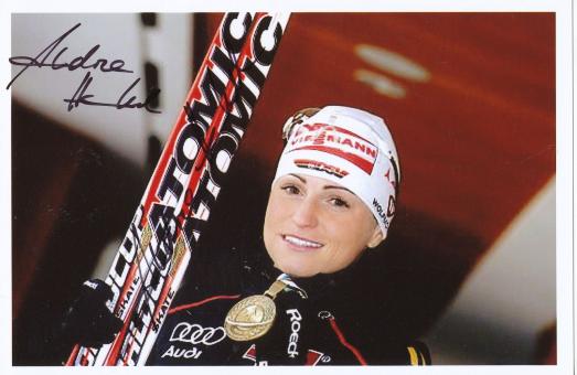 Andrea Henkel  Biathlon  Autogramm Foto original signiert 