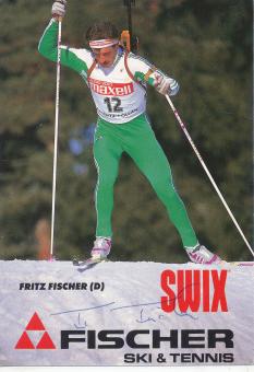 Fritz Fischer   Biathlon  Autogrammkarte original signiert 