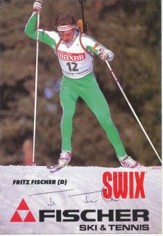 Fritz Fischer  Biathlon  Autogrammkarte original signiert 