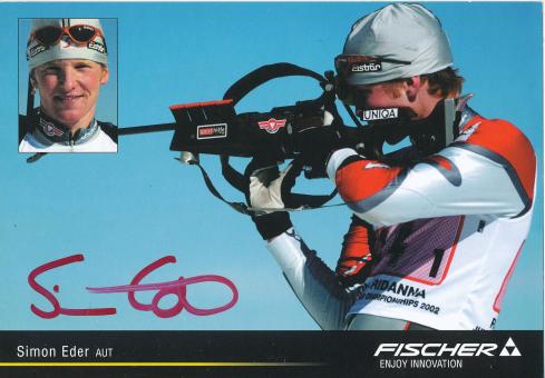 Simon Eder  Biathlon  Autogrammkarte original signiert 