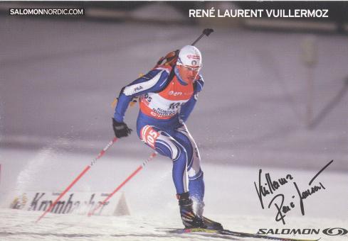 Rene Laurent Vuillermoz   Biathlon  Autogrammkarte Druckl signiert 