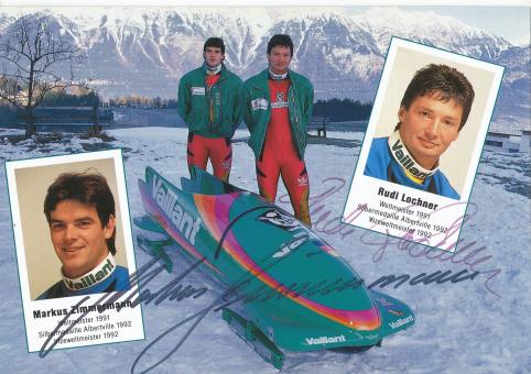 Rudi Lochner & Markus Zimmermann   Bob Sport Autogrammkarte original signiert 