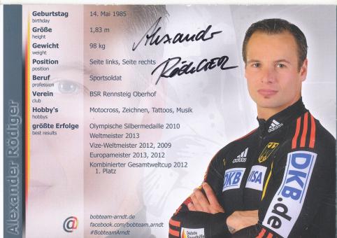 Alexander Rödiger  Bob Sport Autogrammkarte original signiert 