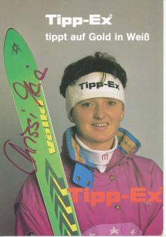 Christine Meier  Ski Alpin Autogrammkarte original signiert 