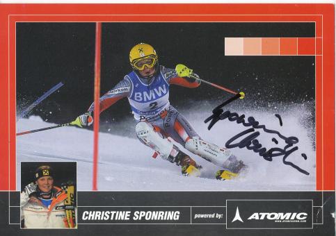 Christine Sponring  AUT Ski Alpin Autogrammkarte original signiert 