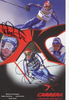 Bruno Kernen & Stephan Eberharter  Ski Alpin Autogrammkarte original signiert 