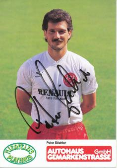 Peter Stichler  Rot Weiß Essen 1988/89  Fußball Autogrammkarte original signiert 