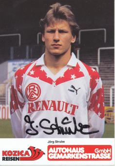 Jörg Strube  Rot Weiß Essen 1989/90  Fußball Autogrammkarte original signiert 