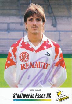 Detlef Dezelak  Rot Weiß Essen 1989/90  Fußball Autogrammkarte original signiert 