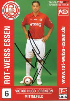 Victor Hugo Lorenzon   Rot Weiß Essen 2006/07 Fußball Autogrammkarte original signiert 