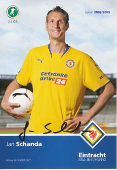 Jan Schanda  Eintracht Braunschweig 2008/09  Fußball Autogrammkarte original signiert 