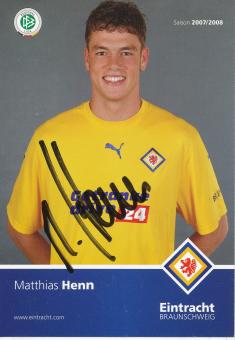 Matthias Henn  Eintracht Braunschweig 2007/08  Fußball Autogrammkarte original signiert 