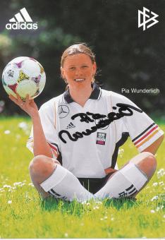 Pia Wunderlich  DFB Frauen 6 /99  Fußball  Autogrammkarte original signiert 