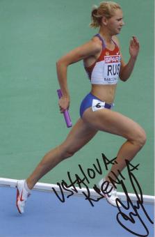Kseniya Aksyonova  Rußland  Leichtathletik Autogramm Foto original signiert 