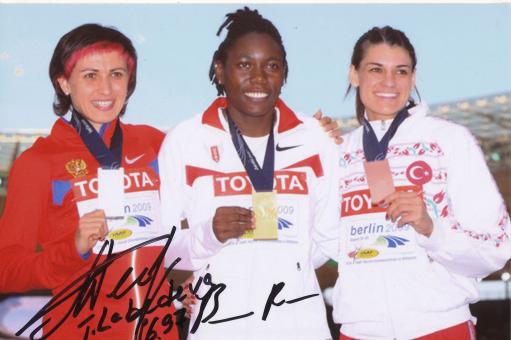 Tatyana Lebedeva  Rußland  Leichtathletik Autogramm Foto original signiert 