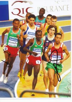 Abdalaati Iguider & Mekonnen Gebremedhin Hallen  WM 2010  Leichtathletik Autogramm 13x18 cm Foto original signiert 