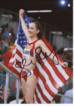 Shannon Rowbury  USA  Leichtathletik Autogramm 13x18 cm Foto original signiert 
