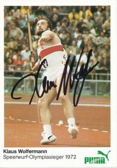 Klaus Wolfermann   BRD Leichtathletik Autogrammkarte original signiert 