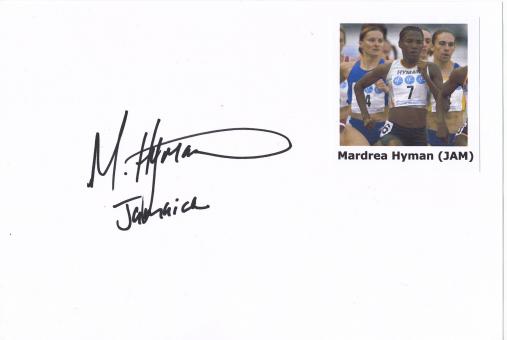Mardrea Hyman  Jamaika  Leichtathletik Blanko Karte original signiert 