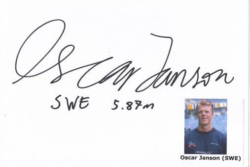 Oscar Janson  Schweden  Leichtathletik Blanko Karte original signiert 