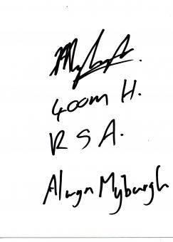 Alwyn Myburgh  Südafrika  Leichtathletik Blanko Karte original signiert 