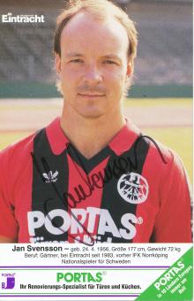 Jan Svensson  1985/1986  Eintracht Frankfurt  Fußball Autogrammkarte original signiert 