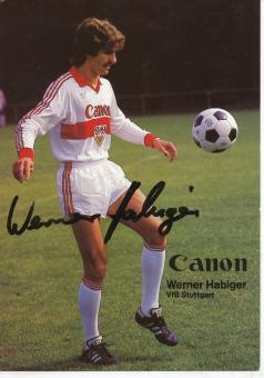 Werner Habiger  1981/1982  VFB Stuttgart  Fußball Autogrammkarte original signiert 