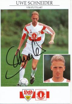 Uwe Schneider  1992/1993  VFB Stuttgart  Fußball Autogrammkarte original signiert 