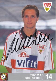 Thomas Schneider  1996/1997  VFB Stuttgart  Fußball Autogrammkarte original signiert 