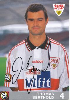 Thomas Berthold  1996/1997  VFB Stuttgart  Fußball Autogrammkarte original signiert 