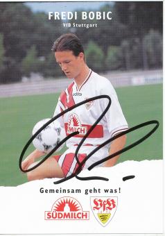 Fredi Bobic  1995/1996  VFB Stuttgart Fußball Autogrammkarte original signiert 