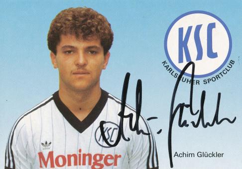 Achim Glückler  1984/1985  Karlsruher SC  Fußball Autogrammkarte original signiert 