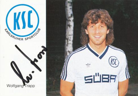 Wolfgang Trapp  1986/1987  Karlsruher SC  Fußball Autogrammkarte original signiert 