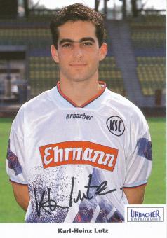 Karl Heinz Lutz  1994/1995  Karlsruher SC  Fußball Autogrammkarte Druck signiert 